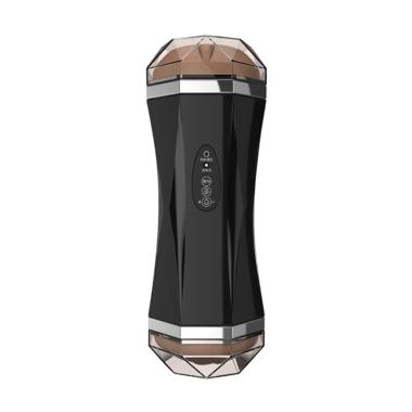 Bluelans Strong Electric Masturbation Cup Adult Sex Toy Realistic Vagina Vibrator - Black