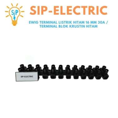 EWIG TERMINAL LISTRIK HITAM 16 MM 30A / TERMINAL BLOK KRUSTIN HITAM
