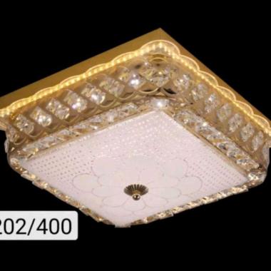 lampu hias plafon kotak kristal 40cm/ceiling lamp led 4 warna cahaya