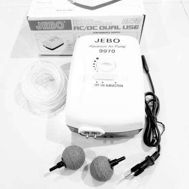 Jebo 9970 AC/DC Intelligent Aquarium Air Pump 01 White