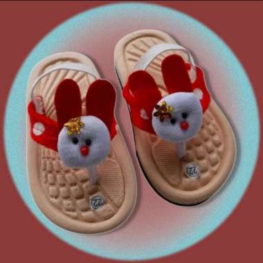 Sandal Baby Anak Perempuan Motif Boneka Rabit Cute Usia 1 - 2 Tahun 22 merah