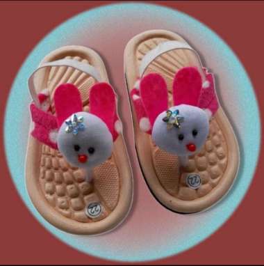 Sandal Baby Anak Perempuan Motif Boneka Rabit Cute Usia 1 - 2 Tahun 22 pink