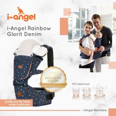 i-Angel Gendongan Bayi / i-Angel Rainbow - Gendongan bayi Glorit Denim