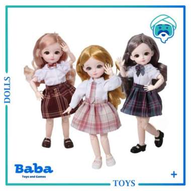 Mainan Boneka Barbie Korea Princess Cantik Seragam Sekolah Doll 27 cm