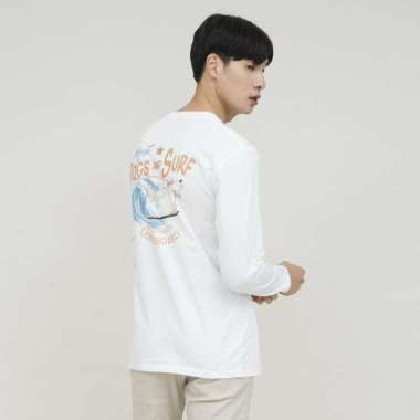 Kaos cotton combed lengan panjang pria putih houseofcuff vintage