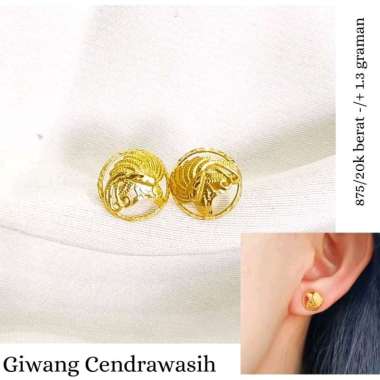 anting cendrawasih elegant emas asli