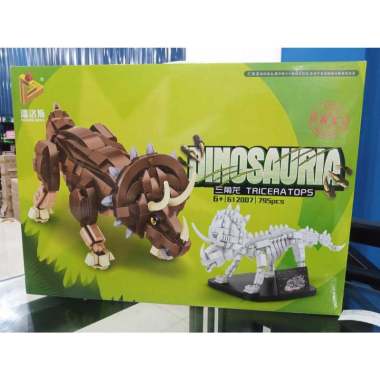 Dinosauria Panlos Brick Block Toys Mainan Triceratops 612007 puzzle mainan anak blok