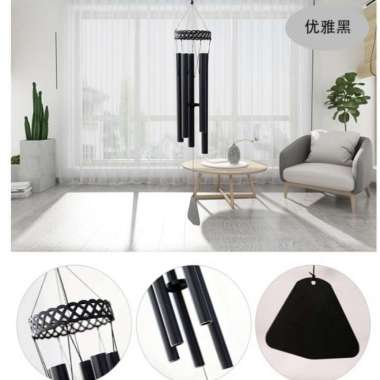 Lonceng Angin Besar 5 Tabung Genta Angin 5 Tube Big Wind Chime Hitam