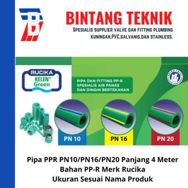 Pipa PPR Rucika 1 1/2" inch (DN 50 mm) PN10 Panjang 4 Meter PPR