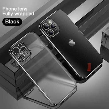 CAFELE PLATING FROSTED CASE + TEMPERED GLASS IPHONE 12 MINI 12 PRO MAX iPhone 12 Hitam