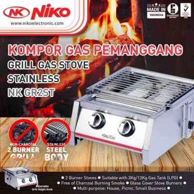 KOMPOR PANGGANGAN BBQ MURAH NIKO 3 Tungku/ NIKO 2 TUNGKU KOMPOR NIKO NK-GR3S/NK GR2ST BODY STAINLESS