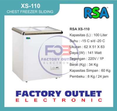 RSA GEA GETRA XS 110 CHEST FREEZER BOX SLIDING 100 L ONLY TANGERANG