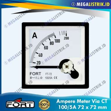Fort Ampere Meter 100/5A 72x72 / Panel Meter Via CT 100A 72 x 72 FT-72A