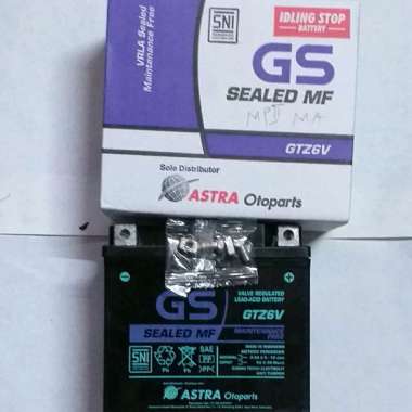 AKI SEPEDA MOTOR GS GTZ6V GS ASTRA ASLI ORIGINAL