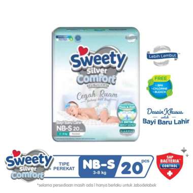 POPOK BAYI S SWEETY SILVER COMFORT NB-S 20's ISI 20PCS