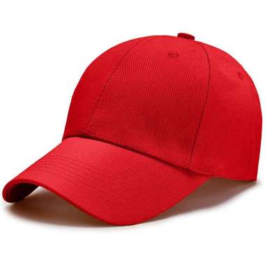 Baseball cap : BASIC PLAIN CAP - Topi baseball topi polos topi pria topi wanita One Size RED