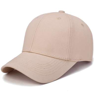 Baseball cap : BASIC PLAIN CAP - Topi baseball topi polos topi pria topi wanita One Size BEIGE