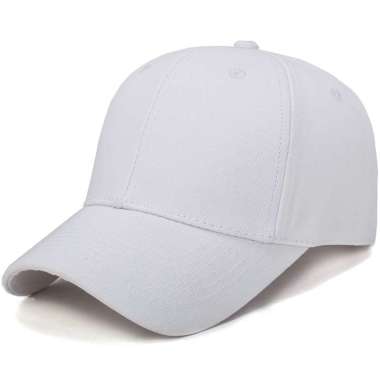 Baseball cap : BASIC PLAIN CAP - Topi baseball topi polos topi pria topi wanita One Size WHITE