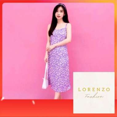 Dress Wanita Sun Flower Gaun Wanita Korea Dress Wanita Korea Ungu