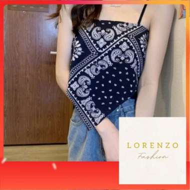 Tank Top Batik Wanita Tank Top Korea Baju Pantai Wanita Hot Top Biru