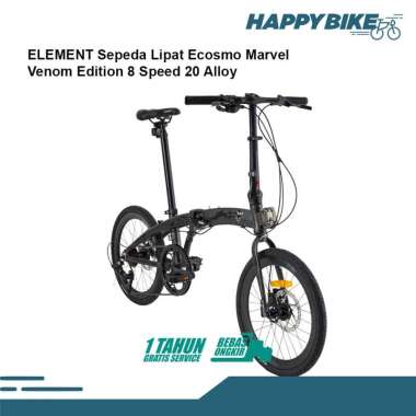 SEPEDA LIPAT ELEMENT ECOSMO 8 HYDRAULIC EDISI MARVEL VENOM 20 INCH - BLACK