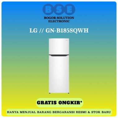 KULKAS LG 2 PINTU WARNA PUTIH GNB185SQWH INVERTER 202L GN-B185SQWH