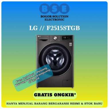 LG F2515STGB 15Kg Mesin Cuci LG Hitam F2515STGB Front Loading LG 15 Kg