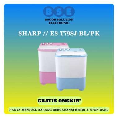 SHARP MESIN CUCI 2 TABUNG ES-T79SJ-BL/PK | MESIN CUCI SHARP 7.5KG