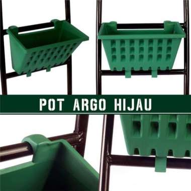 Pot Tanaman Merambat - Pot Argo Tempel Gantung Plastik - Hijau
