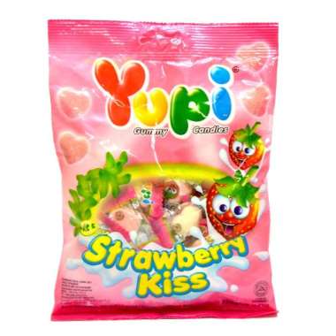 Yupi Permen Strawberry Kiss 120Gr