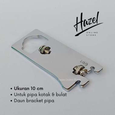 Hazel OS Daun Bracket Pipa 10 Cm Siku Braket Besi Penyangga Pipa Display SPP