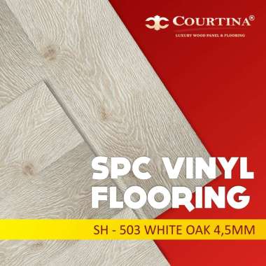 Lantai Vinyl Wood Flooring Click SPC Courtina SH - 503 White Oak 4,5mm