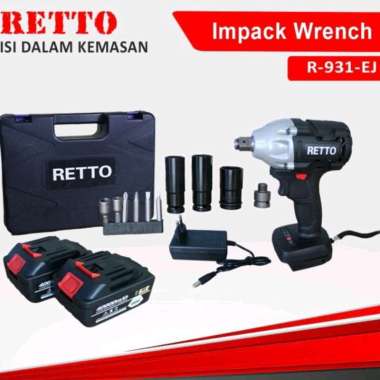 RETTO IMPACT WRENCH 21 VOLT 330 NM BOR BATERAI CORDLESS IMPACT WRENCH RETTO FREE 2 BATRE ORIGINAL  2