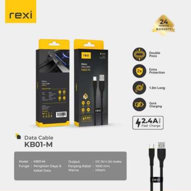 Kabel Data Micro Rexi KB01-M NS 2.4A Hitam