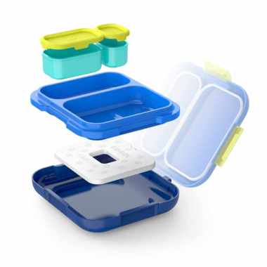 Zoku Blue Neat Bento Large - Lunchbox, Tempat Makan Anak Unik, Tempat Makan Anak Anti Tumpah