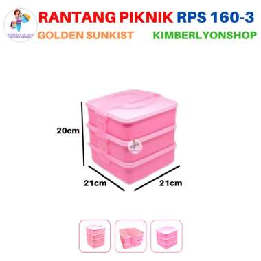 Rantang Piknik Susun Anak Wadah Saji Makanan RPS 160 Golden Sunkist 160-3 Susun 3