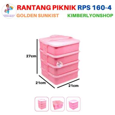 Rantang Piknik Susun Anak Wadah Saji Makanan RPS 160 Golden Sunkist 160-4 Susun 4