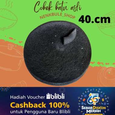Cobek Batu asli 40 cm free uleukan 40 cm