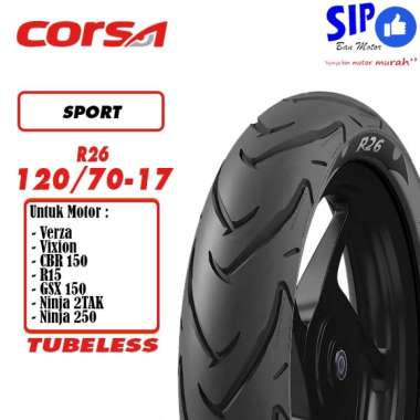 Ban motor sport Corsa R26 120 70 17 Platinum tubeless