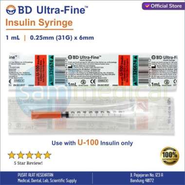 BD Ultrafine Spuit Insulin 1cc 31Gx6mm U100 per PCS
