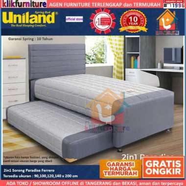 2in1 Anak Ranjang Sorong Paradise FERRERO Uniland Springbed Set 120x200cm
