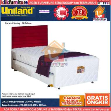 2in1 Anak Ranjang Sorong Paradise CANVIO Uniland Springbed Set 120x200cm