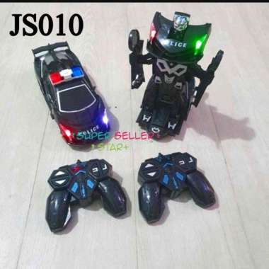 Mainan Mobil RC Robot Polisi Transformer Defarmation Police Car JS010