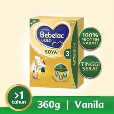 Promo Harga Bebelac 3 Gold Soya Susu Pertumbuhan Vanila 360 gr - Blibli