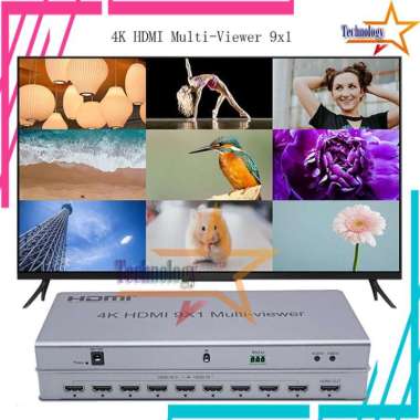 4K HDMI 9x1 Quad Multi-Viewer HDMI Switcher 9 in 1 Out Seamless