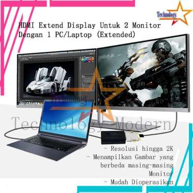 USB 3.0 to HDMI Extend Display 1 PC Untuk 2 Monitor External 4K@60Hz