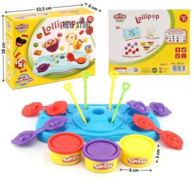 MAINAN FUNDOH LOLIPOP SET 28121 MAINAN PLAYDOH SET BENTUK LOLLIPOP