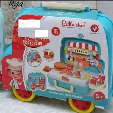 MAINAN KOPER LITTLE CHEF KITCHEN SET MAINAN FAST FOOD SET ANAK ANAK