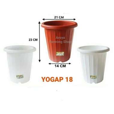Pot Bunga Yogap Ypt 18 Cm Tinggi Putih