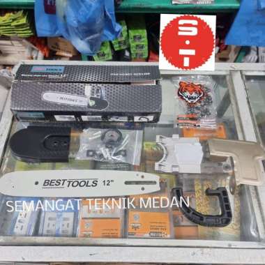 12" ADAPTOR GERINDA CHAINSAW MINI GERGAJI POTONG KAYU 12 " BESTTOOLS